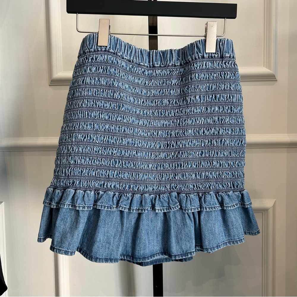 Isabel Marant Etoile Ruched Chambray Skirt